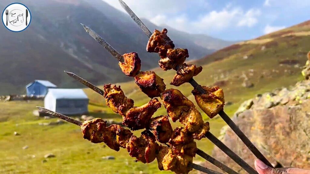 Chicken Tikka Recipe By The Spicy Trail Cooked at Patlian Lake Base Camp Kashmir Outdoor Cooking Travel Diaries 1.0