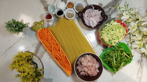 Ingredients in Easy Chicken Spaghetti Recipe By The Spicy Trail