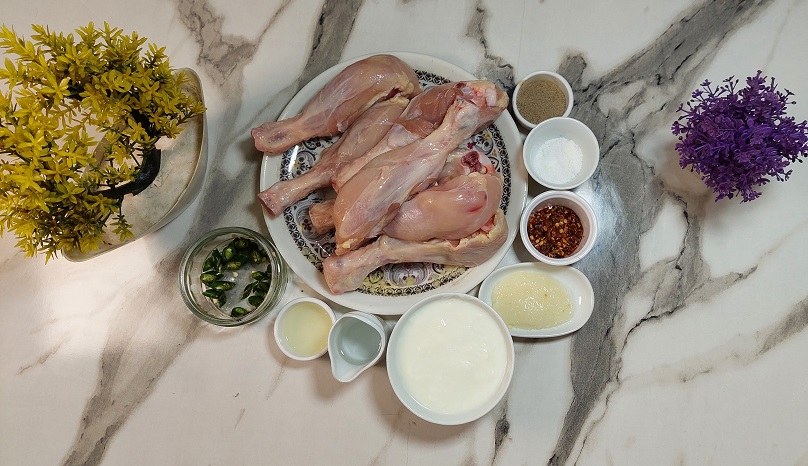 Ingredients of Tawa Chicken Recipe By The Spicy Trail Pan Grilled Drumsticks