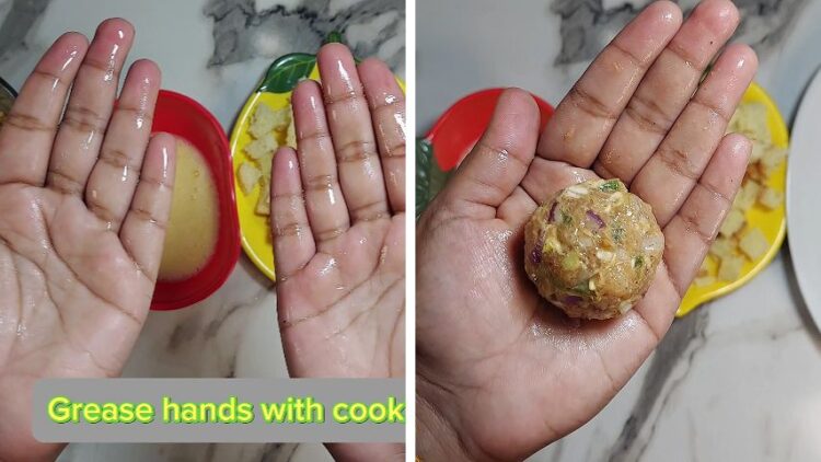 3rd step of Chicken Stuffed Bread Balls Recipe By The Spicy Trail Crispy Chicken Balls Ramadan Recipes Series Iftar Recipes