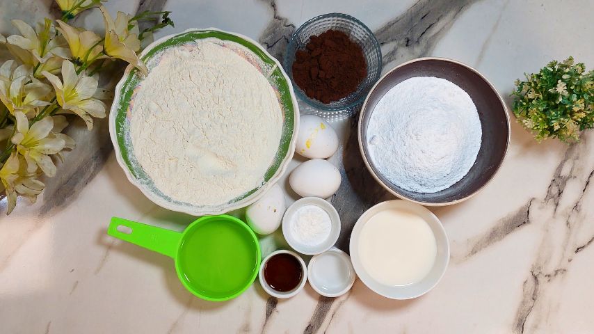 Ingredients of Simple Chocolate Cake Recipe By The Spicy Trail Easy Birthday Cake Eid Special Dawat Recipes