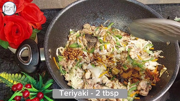 14th step of Teriyaki Chicken Pasta