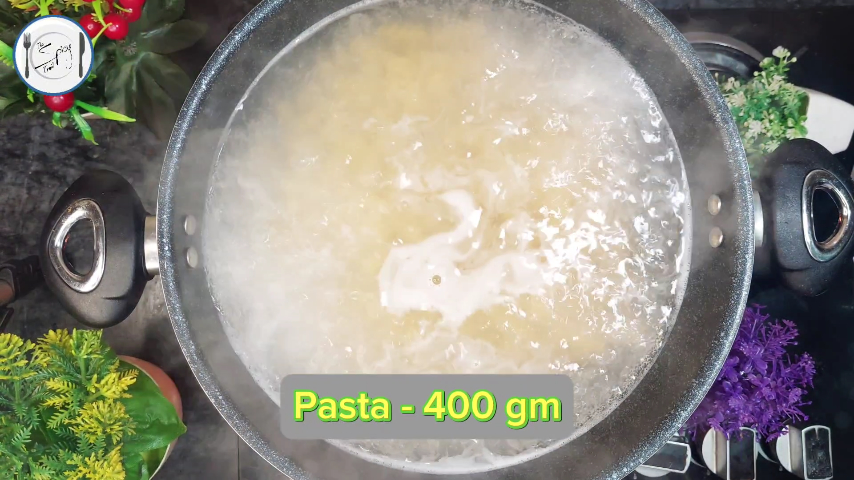 1st step of cheesy pasta