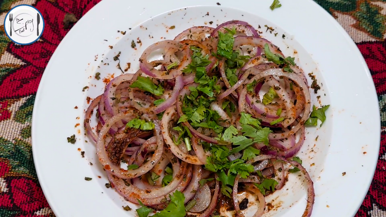 Featured Image of masala Lacha pyaz Onion Salad Recipe By The Spicy Trail Dhaba Style Salad Masala Pyaz Salad