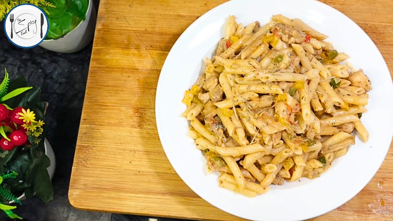 Featured image of Chicken Peri Peri Pasta Recipe By The Spicy Trail Chicken Peri Peri Cheese Pasta Recipe