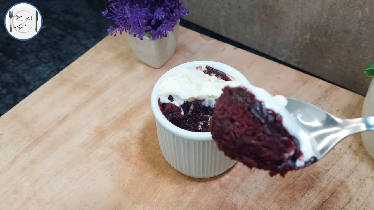 featured image of Red Velvet Mug Cake Recipe By The Spicy Trail Cake in Microwave 2 Minutes Recipe