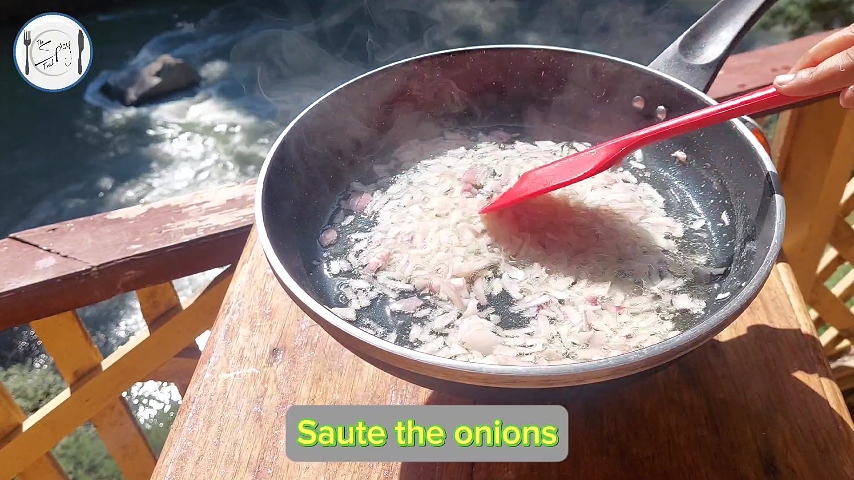 1st step of Aloo Anday Breakfast Recipe By The Spicy Trail Cooked at Dowarian, Kashmir Outdoor Cooking Travel Diaries 1.0