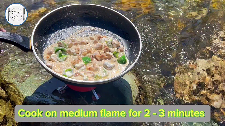 4th step of Creamy Chicken Recipe By The Spicy Trail Cooked at Taobat Kashmir Creamy Chicken Curry Outdoor Cooking Travel Diaries 1.0