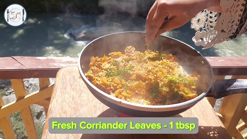 7th step of Aloo Anday Breakfast Recipe By The Spicy Trail Cooked at Dowarian, Kashmir Outdoor Cooking Travel Diaries 1.0