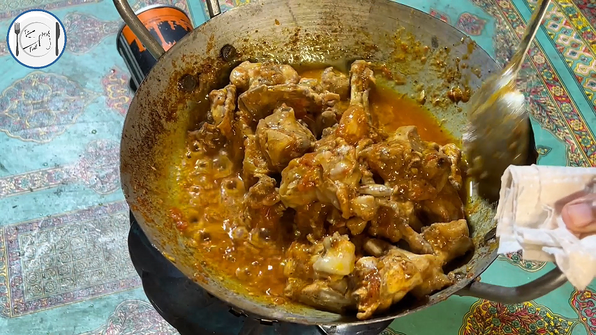 7th step of Chicken Shinwari Karahi Recipe By The Spicy Trail Cooked at Taobat Kashmir Outdoor Cooking Travel Diaries 1.0