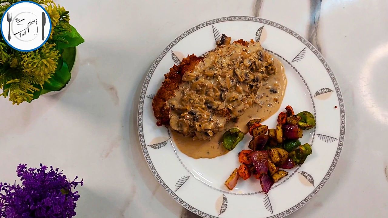 Featured Image of Chicken Fried Steak Recipe By The Spicy Trail With Creamy Mushroom Sauce