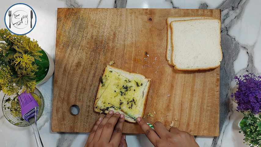 3rd step of Easy Flower Cheese Garlic Bread Recipe By The Spicy Trail Easy Breakfast Kids Lunchbox Ideas