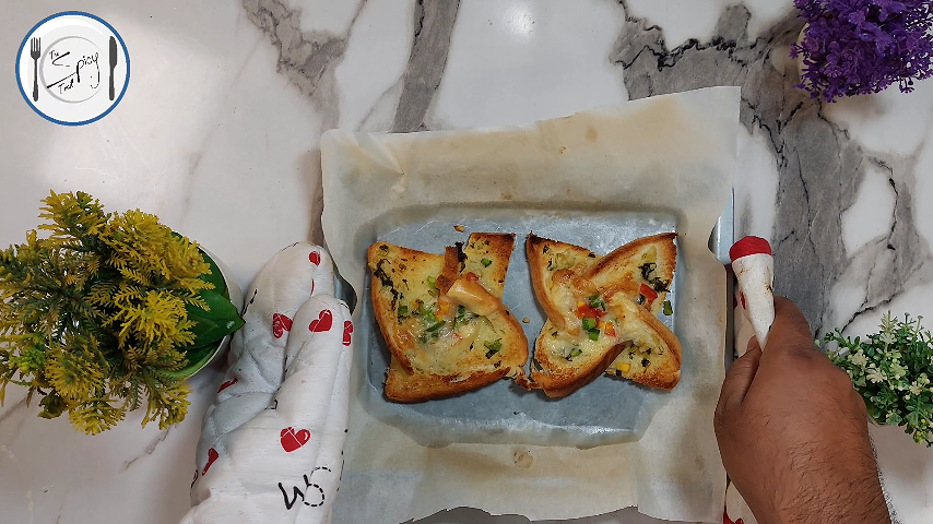 6th step of Easy Flower Cheese Garlic Bread Recipe By The Spicy Trail Easy Breakfast Kids Lunchbox Ideas