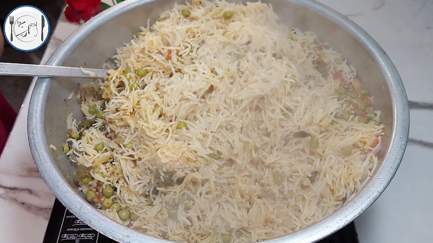 4th step of Peas Pulao Recipe By The Spicy Trail Matar Chawal Matar Pulao Vegetarian Recipes