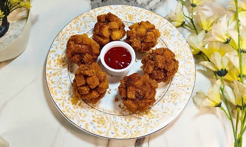 Chicken Stuffed Bread Balls Recipe By The Spicy Trail | Crispy Chicken Balls