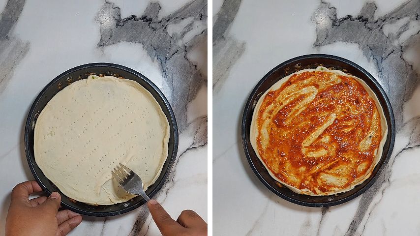 3rd step of Easy Chicken Pepperoni Pizza Recipe By The Spicy Trail