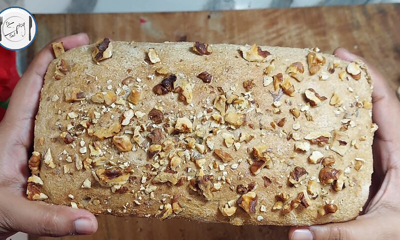 Healthy Whole Wheat Bread with Walnuts Recipe By The Spicy Trail | Atta Bread Recipe